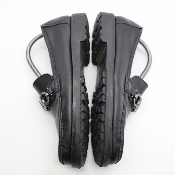 Salvatore Ferragamo Men's 7.5 EE Horse Bit Black Leather Loafers Dress Shoes - Picture 8 of 11